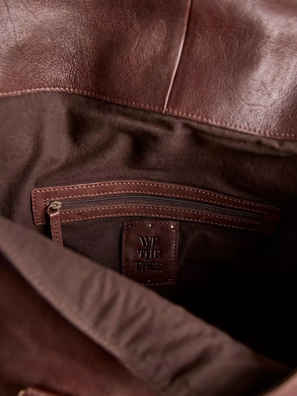 $298! Sold Out! FP We The Free Shay Stud Tote Espresso crafted of leather suede - Picture 6 of 7